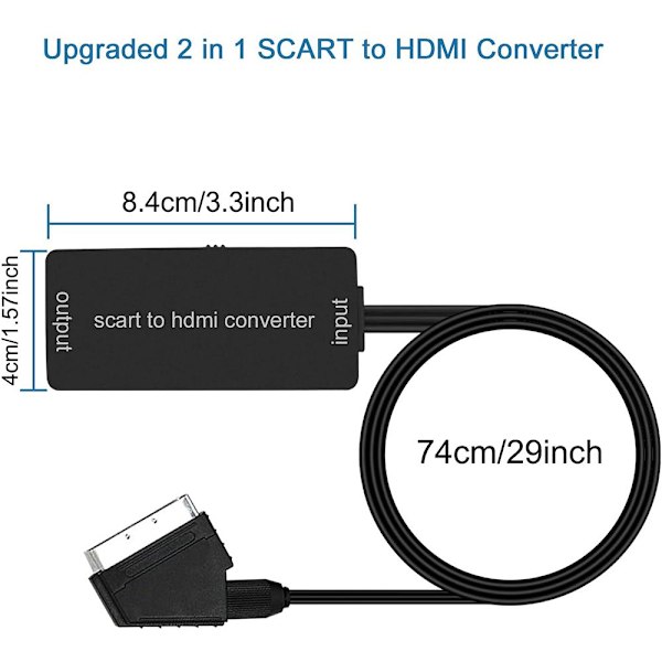 SCART til HDMI Video Audio Adapter 0-32