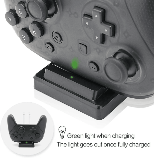 Ladestasjon for Nintendo Switch Joypads og Pro-kontrollere med LED-lys