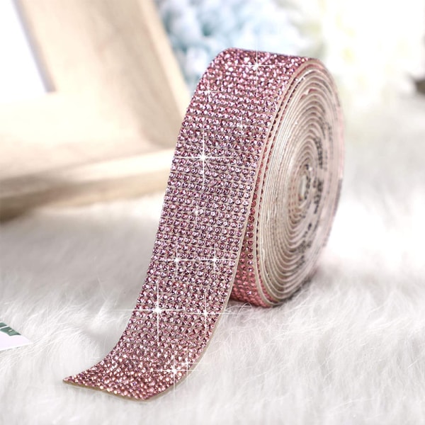 Självhäftande kristall strass diamantband DIY dekoration Rose gold