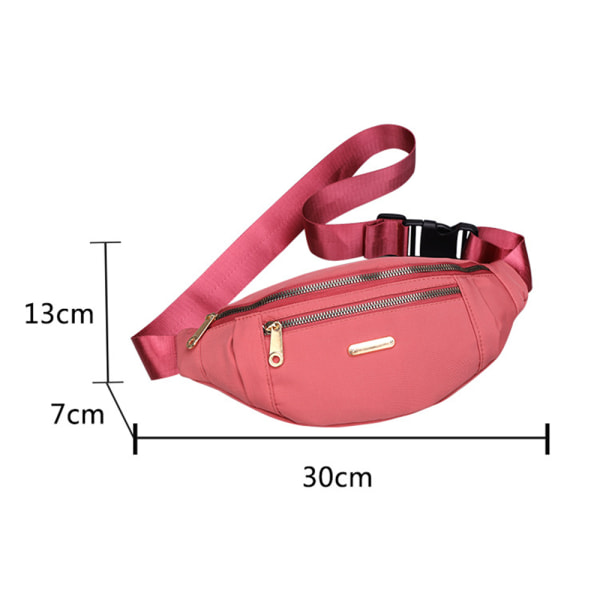 Dam Dragkedja Midjeväska Fanny Pack Pengar Bälte Plånbok Fick Bumbag Resa Sport Pink