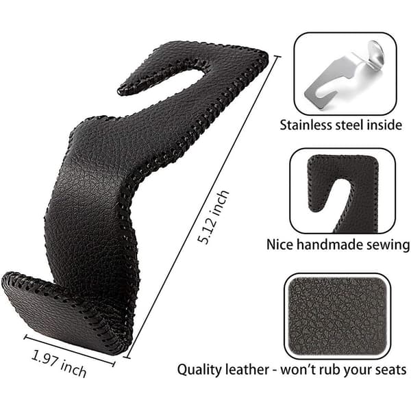 2 KPL Auton niskatukikoukut takaistuimen ripustimet Black