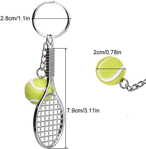 2 kpl Avaimenperä Metalli tennismaila Avaimenperä Avaimenperä Tennispallo