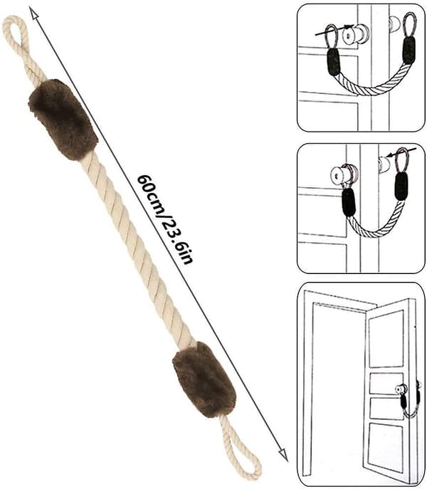 Dörrstopp med rep för husdjur - Anti-kläm, söt design