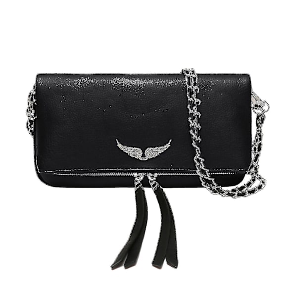 Zadigvoltaire Damväska i Læder - Messenger Bag til Kvinder med Rhinestone Lynlås Black