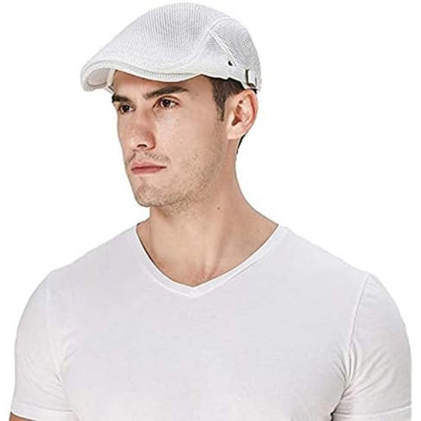 Mesh Golf Flat Keps Justerbar Duckbill Hat Andningsbar Gatsby Ivy Cap Driving Hat Ostrukturerad Newsboy Basker Hatt