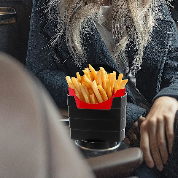 Ranskanperunoiden pidike 2:lla dippiklipsuilla Kastikkeen pidike Dippaussetti autoon Ketchup-astia S-autoille