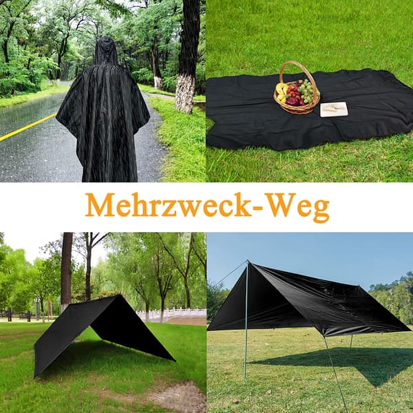 Sadetakki Miehet Naiset Vedenpitävä, 3 in 1 Poncho
