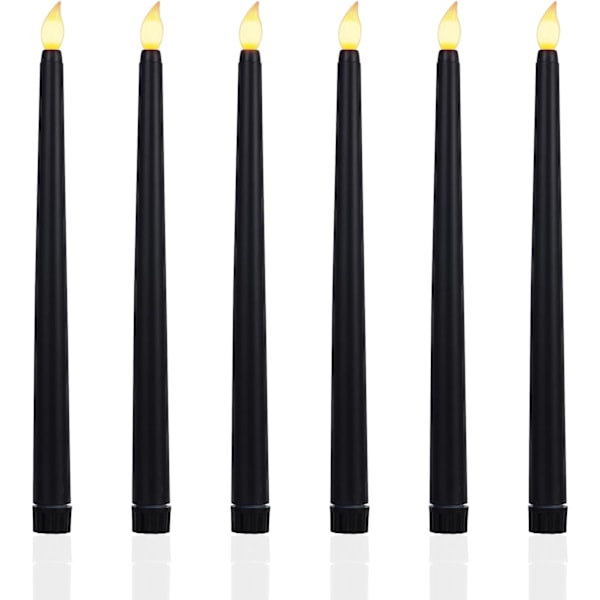 LED-lys Stabel Lys Sort, Flammeløse Lys, Batteridrevne Lys, LED Lange Lys til Bord Jul Fødselsdagsfest Bryllup