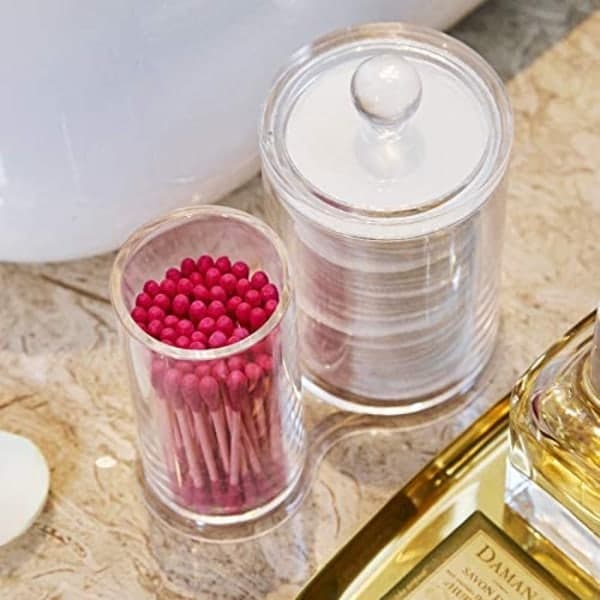 2 runde bokser Transparent ayl sminkeoppbevaring To runde seksjoner IC
