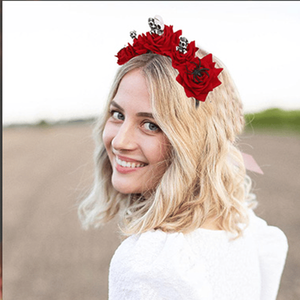 Halloween Skalle Pannband Dödsdagens Dräkt Blomsterkrona