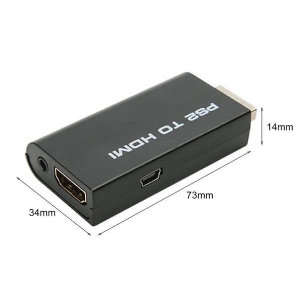 PS2 til HDMI med AUX-adapter Sort