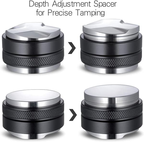 53 mm kaffefordeler og tamper, kaffe med dobbelte ender
