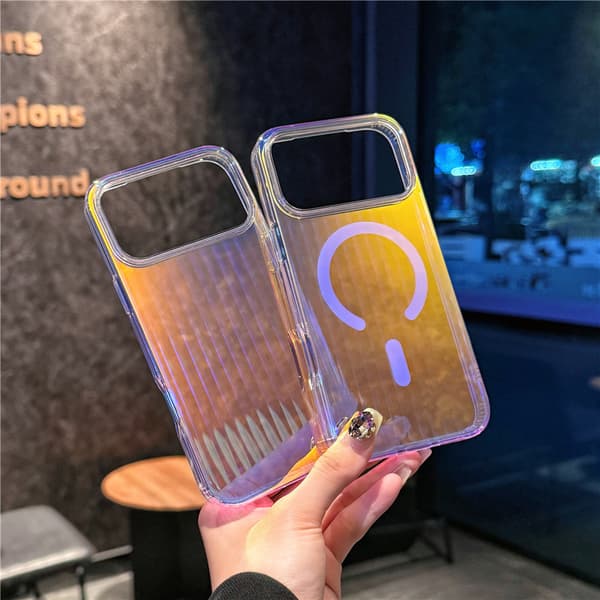 For iPhone 17/iPhone 17 Pro/iPhone 17 Promax telefondeksler, Laser Gradient magnetiske telefondeksler iPhone 17 Pro
