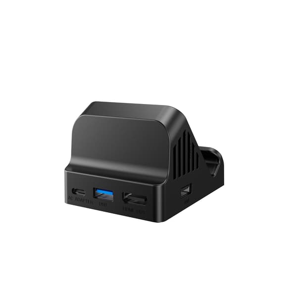 Bærbar Stand TV Projektions Opladningsdock til Switch, Køleventilator Kompakt 4K HDMI Adapter med USB 3.0 Porte