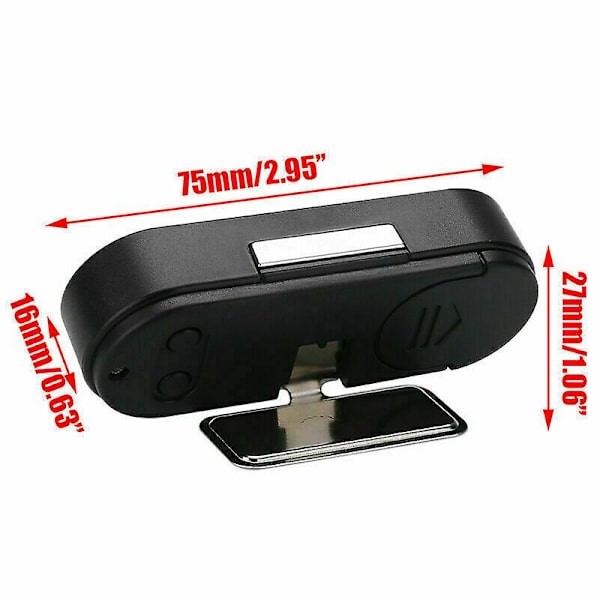 2 i 1 LCD digital bil elektronisk LED-klokke termometer W