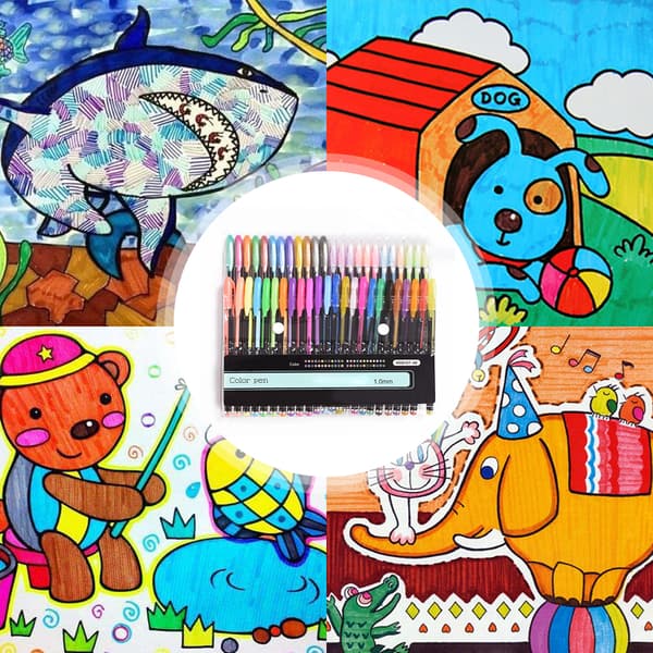 48 Gel Penne Sæt Metallisk Pastel Glitter Neon Markør Pen Til