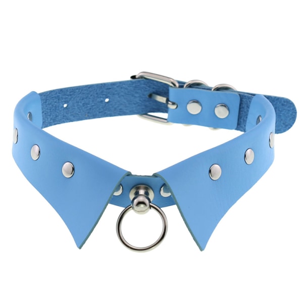 Läder Choker Punk Krage Dam Nitar Dubbade Chocker A13