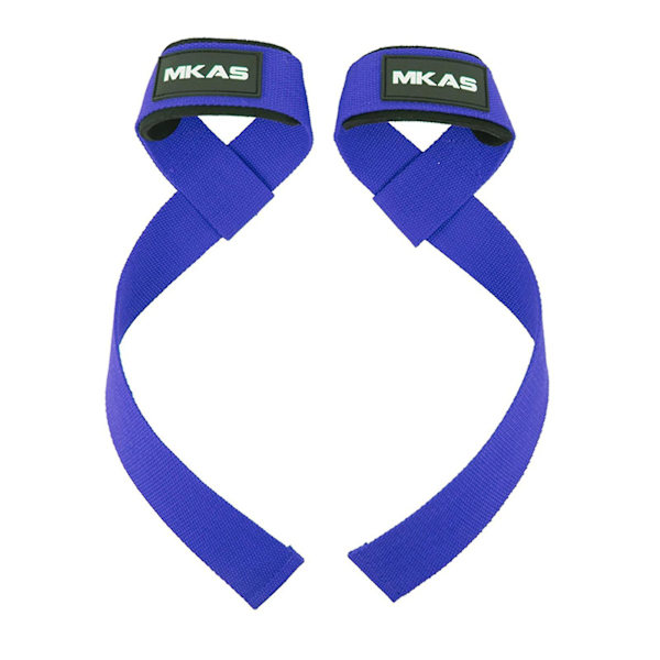 Tyngdlyftningsremmar Dämpade handledsremmar Styrketräningsstöd Marklyftsband för män MKAS 2pcs Blue