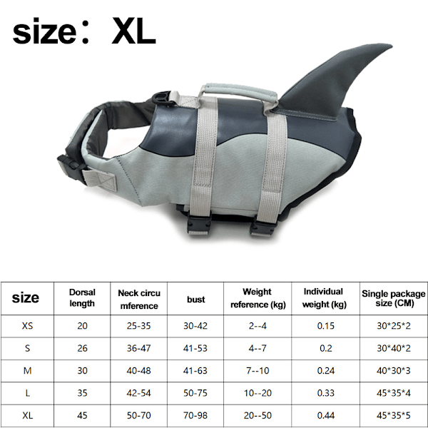 Hunderedningsvest Ripstop flydevest til små og mellemstore hunde XL