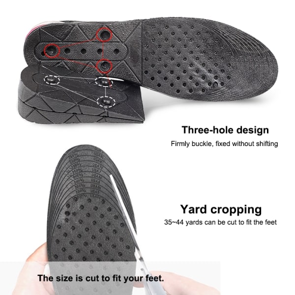 Klippbara skoinlägg med höjbar häl 4 layer 9CM