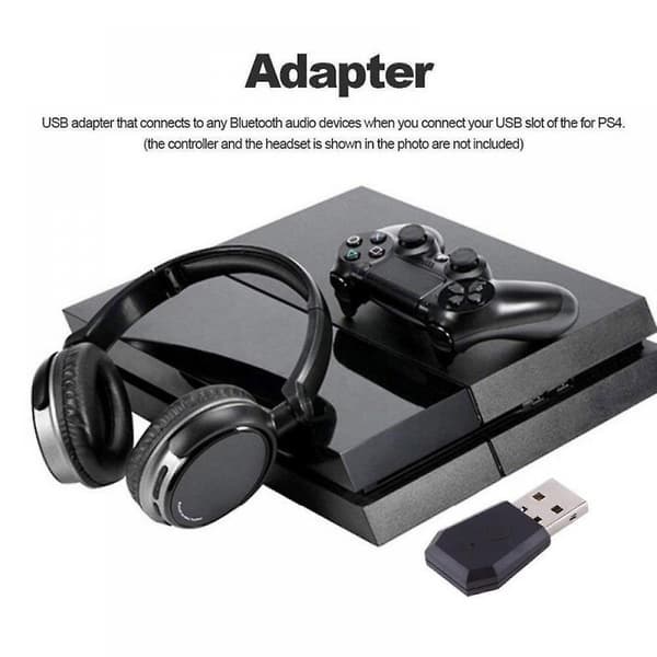 Eugastiger trådløs adapter til PS4 Bluetooth, Gamepad Spilcontrollerkonsol Hovedtelefoner USB dongle