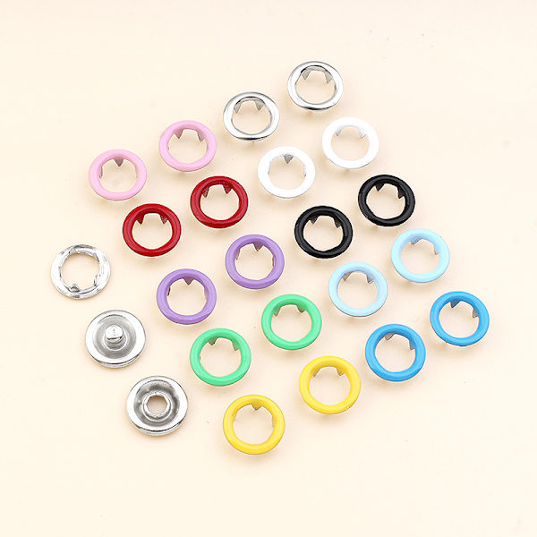 Tryckknappar med verktyg 100 st 9,5 mm MultiColor