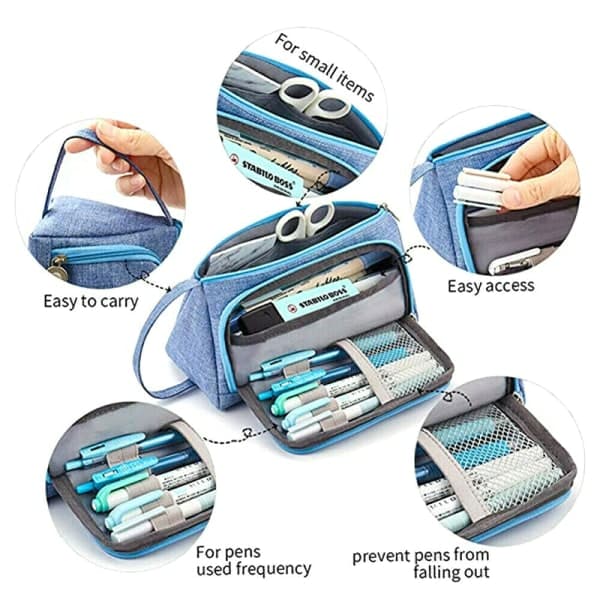Stort penalhus Case Taske Makeup Kosmetiktasker Organizer Ternet 21x11,5cm