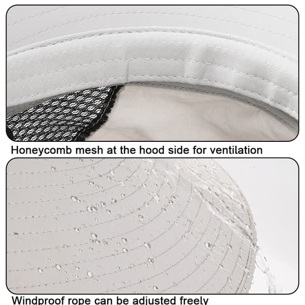 Solhatte med bred skygge Åndbar Bucket Hat til fiskeri, vandring grey