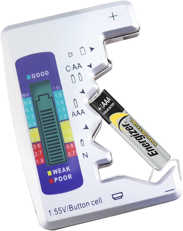 Digital Universel Batteritester Batterikontrol til Alle Batterier C AA AAA D N 9V 6F22 1.5V Knapcelle Små Mini Batterier