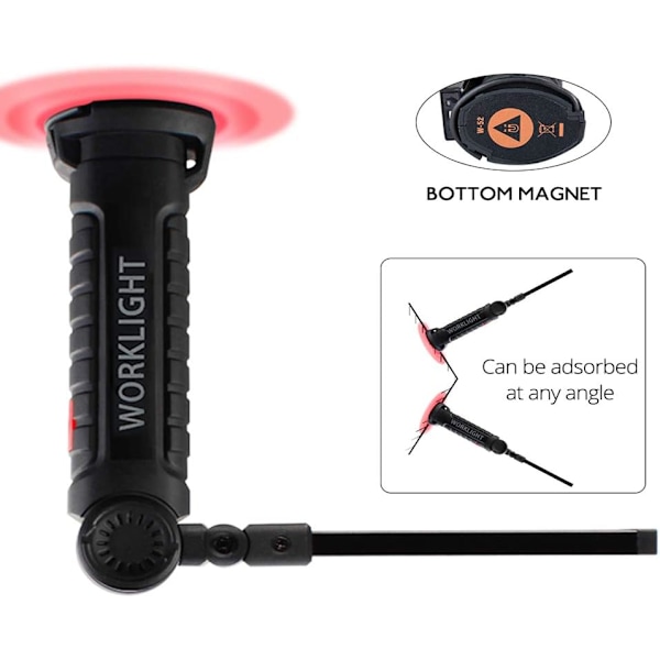 LED USB genopladelig lommelygte, 2 stk. lys lommelygte arbejdslys