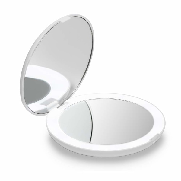 LED-valaistu taskupeili, 1x / 10x suurennus - Meikkipeili