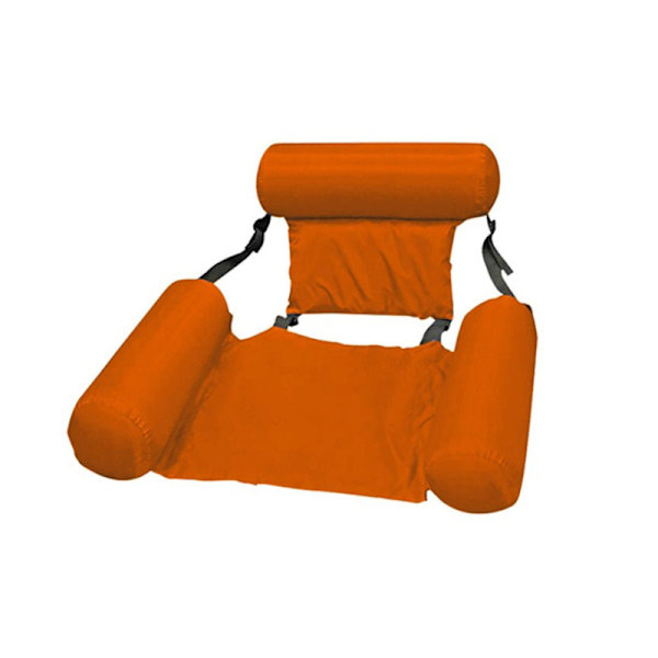 Oppblåsbar flytende rad sammenleggbar flytende seng for dobbel bruk Orange