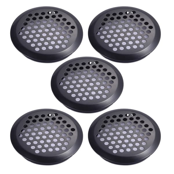 -53mm-5st rostfritt stål luftventil galler, svart rund mesh