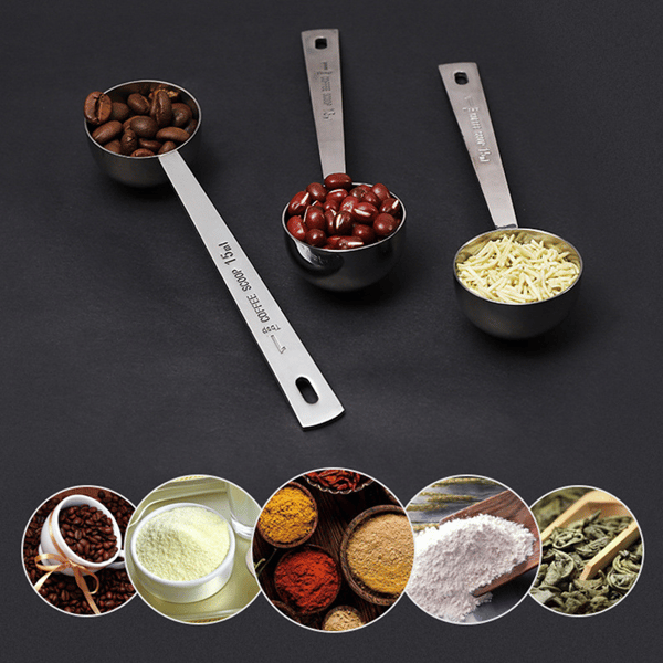 2 stk rustfrie kaffeskeer - 15 ml + 30 ml