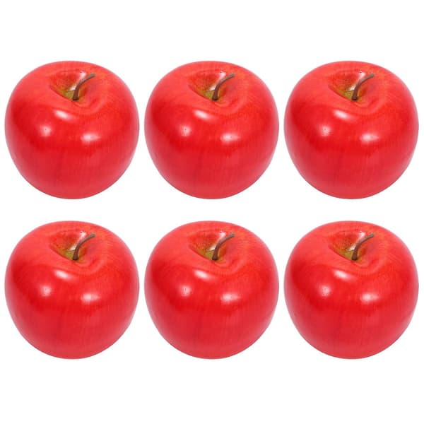Nya Dekorativa Konstgjorda Äpple Plast Frukter Imitationsdekor 6st Röd