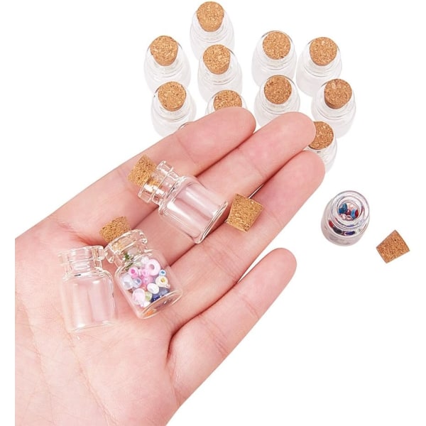 20 stk 5ml julegaveflaske, glassflasker med korkpropp S 15x22mm