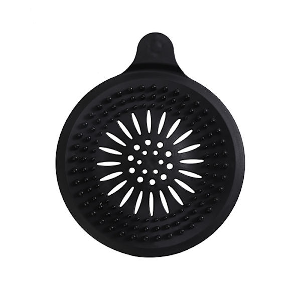 2-pack silikonavloppshårfångare, duschavloppsskydd för badrum Black