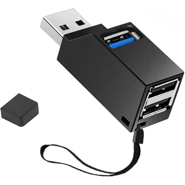 3-porters USB 3.0-hub, USB-dokkingstasjon, datahub, USB-splitter, USB-adapter for PC og bærbar datamaskin, bærbar hub-overføring