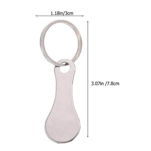 5 stk. Indkøbsvognsmønter Nøgleringe i rustfrit stål Vognmønter Metalnøgleringe 7,8X3CM