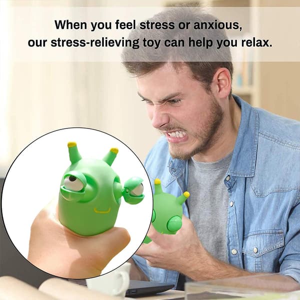 Squishy Klemmeleker som Popper Ut Øyne Hånd Nyhet Grønn