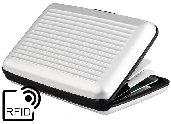 Plånbok med 6 kortfack, RFID-skydd, Silver