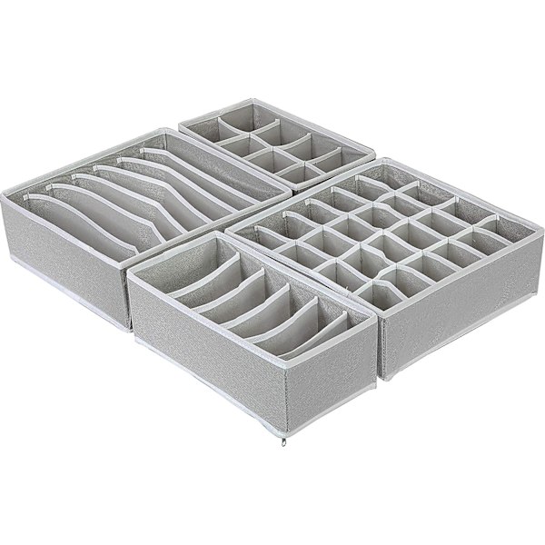 Garderober för underkläder, 4-pack, Grå