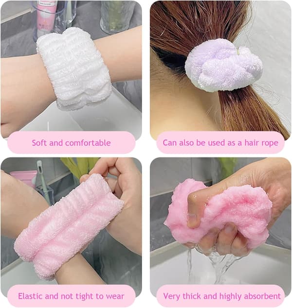 4 par håndledsvaskebånd sæt mikrofiber håndled svedbånd Lad