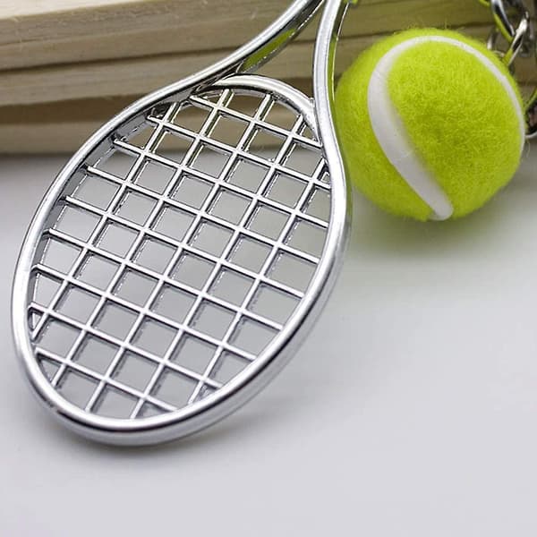 2 kpl Avaimenperä Metalli tennismaila Avaimenperä Avaimenperä Tennispallo