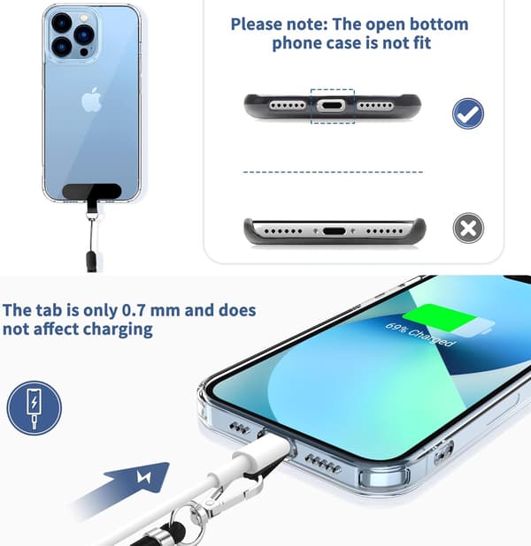 Mobiltelefonhalsbånd 2 stk - 1 stk Justerbar nakkestropp