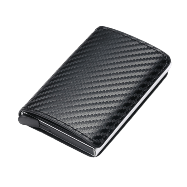 Karbonfiber Pop-up Kortholder med RFID-beskyttelse PU