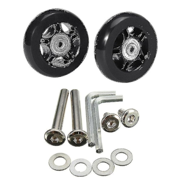 2 kpl Matkalaukun Vaihtopyörät Kumi Kääntöpyörät Pyörät Laakeri Korjaussarjat Wyelv 80mm*24mm