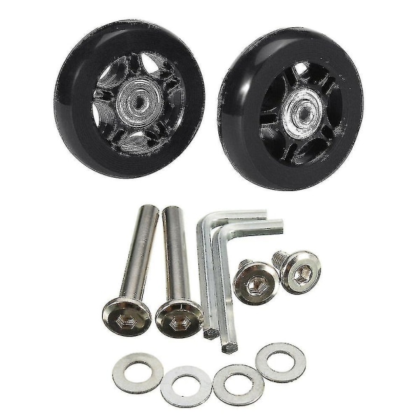 2-pakning Koffert Erstatningshjul Gummi Svinghjul Hjul Lager Reparasjonssett Wyelv 80mm*24mm