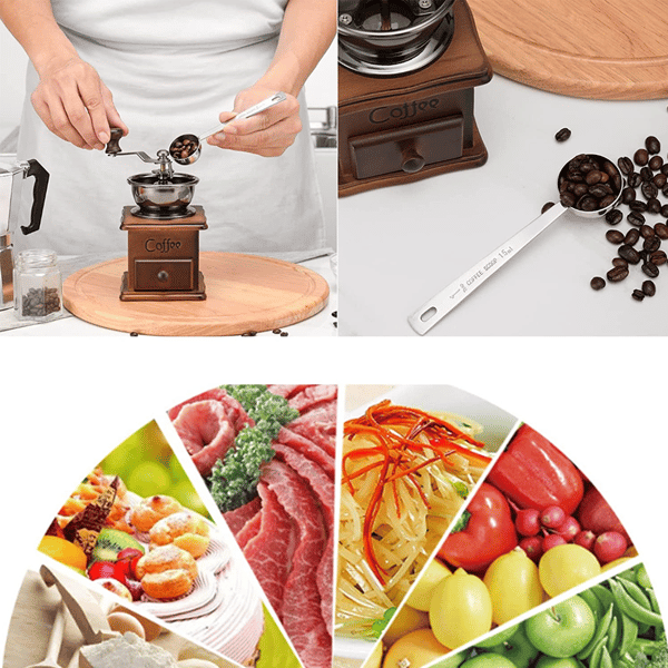 2 stk rustfrie kaffeskeer - 15 ml + 30 ml