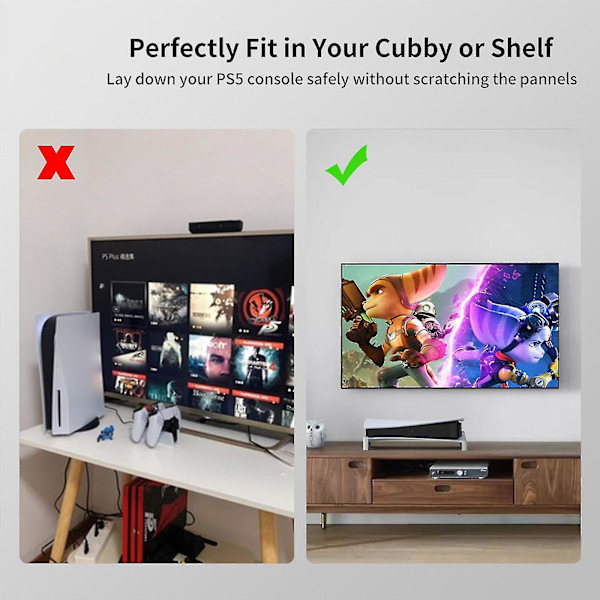 PS5-konsol horisontellt stativ, ställ för PS5 Digital Edition, PS5-tillbehör Värmeavledningsfäste